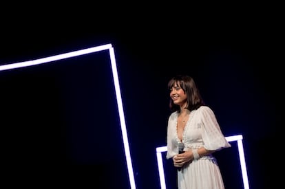 La cantante mexicana Maura Nava, durante un momento de su actuación en el Teatro Real de Madrid el pasado 6 de mayo de 2024.