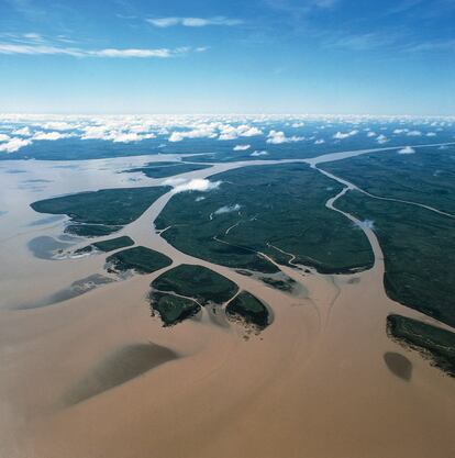 Vista aérea del Río de la Plata.