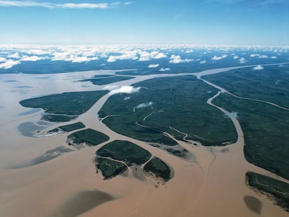 Vista aérea del Río de la Plata.