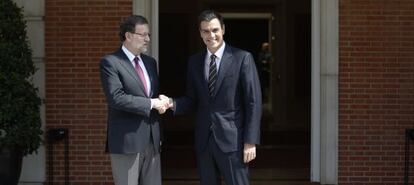 Mariano Rajoy y Pedro S&aacute;nchez en La Moncloa, el 28 de julio.
 