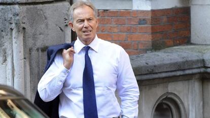 Tony Blair, a su llegada al Tribunal Supremo en Londres.