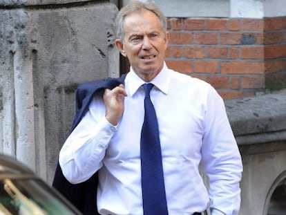 Tony Blair, a su llegada al Tribunal Supremo en Londres.