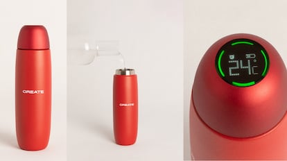 Botella equipada con termómetro inteligente