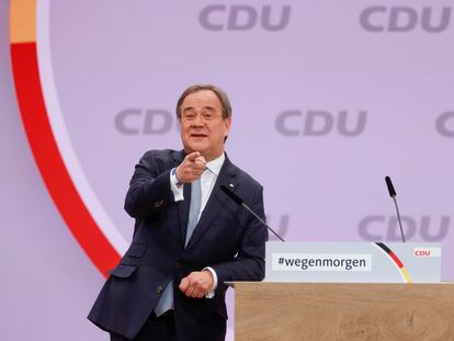 Armin Laschet, durante el congreso de la CDU este sábado.