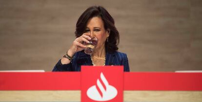 La presidenta del Banco Santander, Ana Botín, durante la junta general de accionistas del Banco Santander