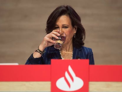 La presidenta del Banco Santander, Ana Botín, durante la junta general de accionistas del Banco Santander