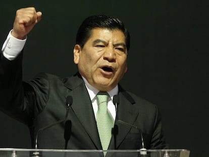 El exgobernador de Puebla Mario Marín, en un acto en enero de 2011.