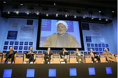 Haman Hammoudi, presidente del Consejo Nacional de Irak, durante su intervención en el Foro de Davos.