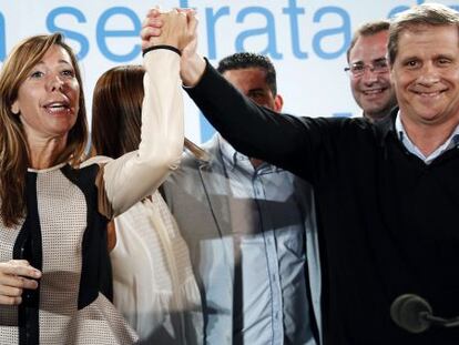 Alícia Sánchez-Camacho i Alberto Fernández Diaz, durant l'acte de tancament de campanya.