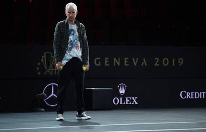 McEnroe, durante un entrenamiento de la Laver Cup, el pasado mes de septiembre en Ginebra.