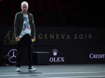 McEnroe, durante un entrenamiento de la Laver Cup, el pasado mes de septiembre en Ginebra.