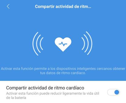 Compartir ritmo cardíaco Mi Band