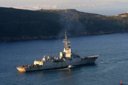 Imagen de archivo de la Fragata F-105 Cristóbal Colón, que construyó el astillero Navantia Ferrol. EFE/Archivo