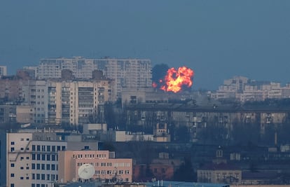 Russian missile and drone strike in Kyiv