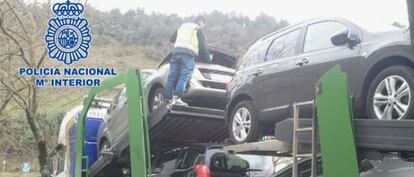 Vehículos recuperados, que estaban camino de Francia.