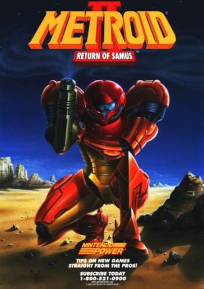 Póster de 'Metroid II. Return of Samus', clásico de la consola Game Boy.