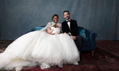 Serena Williams, Alexis Ohanian y su hija el d&iacute;a de su boda en Nueva Orleans, el pasado noviembre.