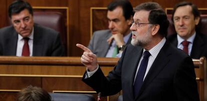 Mariano Rajoy, durante su intervenci&oacute;n en la sesi&oacute;n de control al Gobierno.