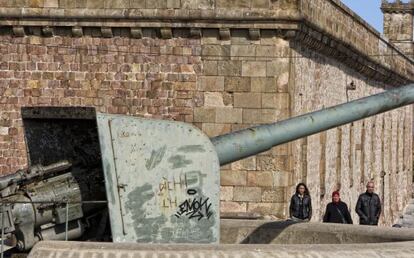 Imatge d'un dels canons del castell de Montjuïc.