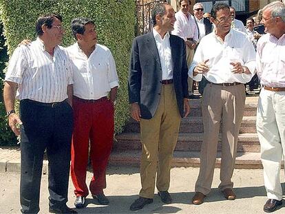Hernández Mateo, Trillo, Camps y Valcárcel fueron recibidos por el alcalde de San Pedro, Pedro José Pérez.