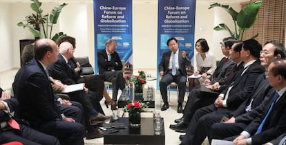 Foro “China-Europa: Reforma y globalización” organizado por el periódico ChinaDaily. En la imagen, Javier Solana.