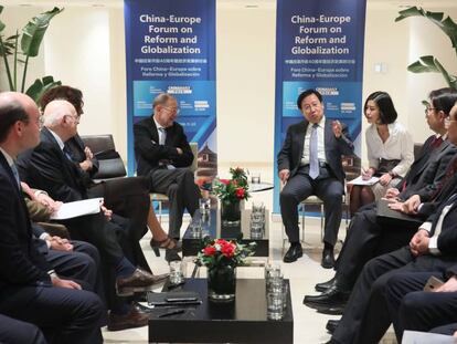 Foro “China-Europa: Reforma y globalización” organizado por el periódico ChinaDaily. En la imagen, Javier Solana. 