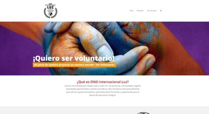 Página web de la ONG Internacional Luz.