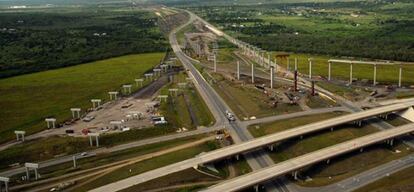 Obras de construcción de la autopista SH-130, en Texas (EE UU).