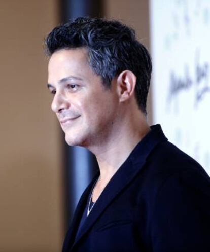 Alejandro Sanz, en la presentación de sus vasos para Nocilla, el miércoles en Madrid.