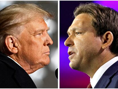 El expresidente de Estados Unidos Donald Trump (a la izquierda) y el gobernador de Florida, Ron DeSantis, en imágenes tomadas durante la reciente campaña electoral.