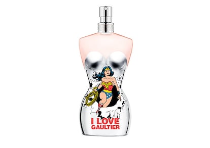 Classique Eau Fraîche Edición Wonder Woman, de Jean Paul Gaultier. Todo un guiño para coleccionistas y para incondicionales del mítico frasco del corsé, pero en una versión más fresca protegida por toda una heroína de cómic.