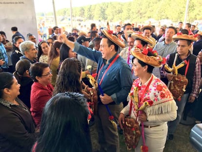 Omar Fayad en el evento en Acaxochitlán el pasado 14 de diciembre.