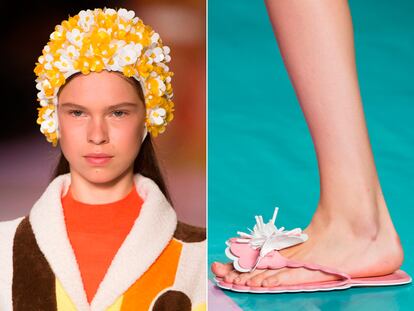 Los gorros y chanclas de flores de las bañistas de Miu Miu