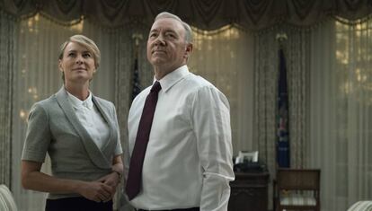 Robin Wright e Kevin Spacey na 5° temporada de ‘House of Cards’.