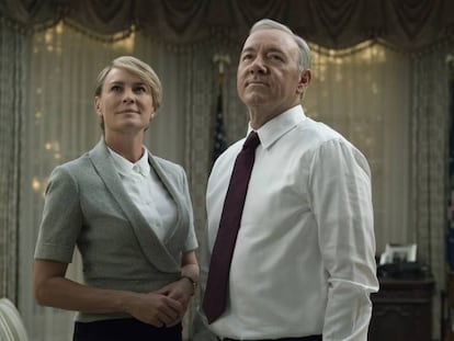 Robin Wright e Kevin Spacey na 5° temporada de ‘House of Cards’.