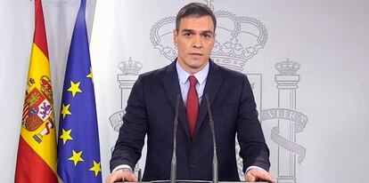 Spanish Prime Minister Pedro Sánchez after today’s Cabinet meeting.