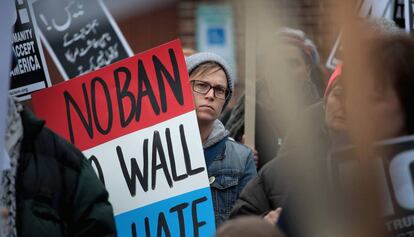 Manifestación en Chicago contra la política migratoria de Trump.