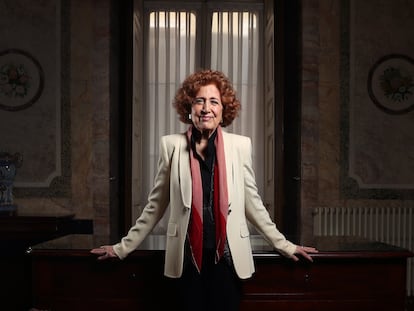 La directora de la Real Academia de la Historia (RAH), Carmen Iglesias, el 28 de diciembre en la sede de la institución en Madrid.