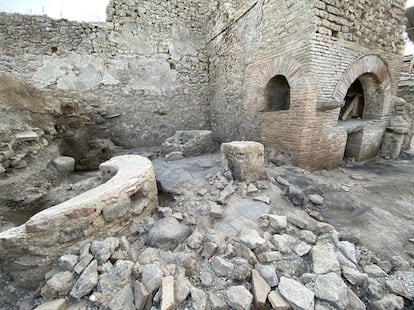 A view shows a "bakery-prison" where slaves and donkeys were locked up to grind the grain needed to make bread, in the ancient archeological site of Pompeii, Italy, in this handout photo obtained by Reuters on December 8, 2023