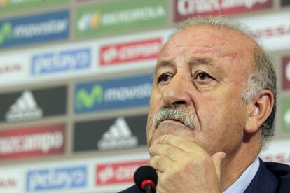 Vicente del Bosque, durante la rueda de prensa 