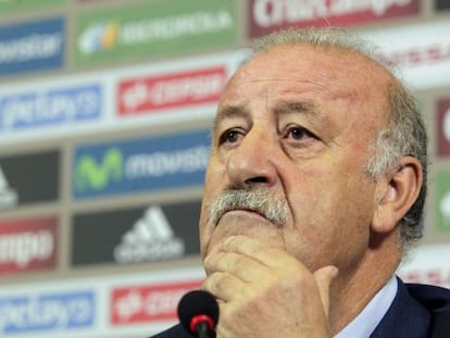 Vicente del Bosque, durante la rueda de prensa 