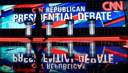 Escenario del debate republicano en Miami, Florida.