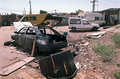 Aspecto parcial del poblado del Ventorro de la Puñalá (Perales del Río, Getafe), donde fue asesinado ayer José Gabarre Vargas.