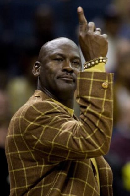 Michael Jordan, durante un partido de la NBA de su equipo contra Orlando Magic.