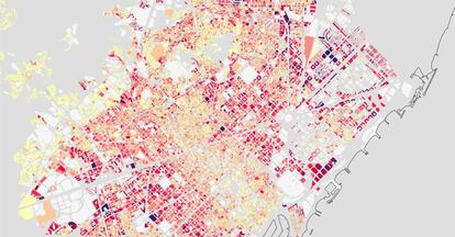 La proporció de barcelonins de més de 65 anys.