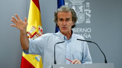 Fernando Simón during Monday's press conference.