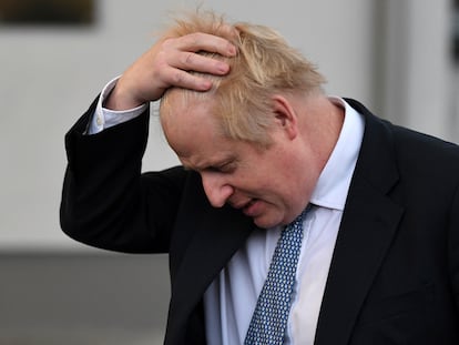 Boris Johnson, este jueves, en la sede de la OTAN en Bruselas.