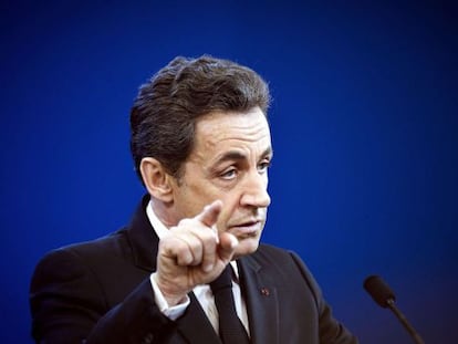 El presidente francés, Nicolás Sarkozy, durante una visita a la planta nuclear de Fessenheim, Francia.
