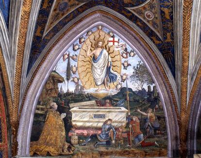 El fresco 'La Resurrección de Cristo' (1494) fue creado por Pinturicchio para el Salón de los Misterios.