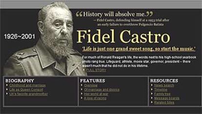 Imagen del especial necrológico sobre Fidel Castro publicado por error en CNN.com, publicado en <i>The Smoking Gun</i>.